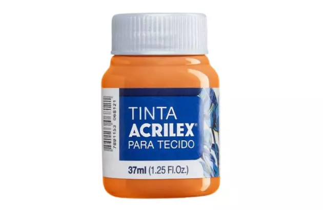 TINTA PARA TECIDO FOSCA 37ML LARANJA 517 ACRILEX 4140