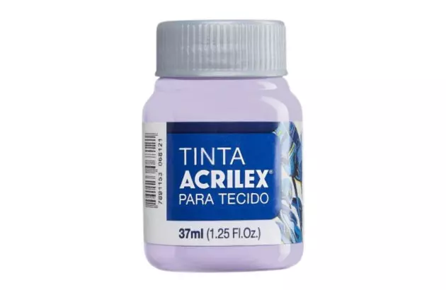 TINTA PARA TECIDO FOSCA 37ML LILÁS BEBE 809 - UNIDADE | ACRILEX 4140