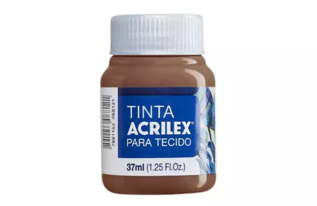 TINTA PARA TECIDO FOSCA 37ML MARROM 531 - UNIDADE | ACRILEX 4140
