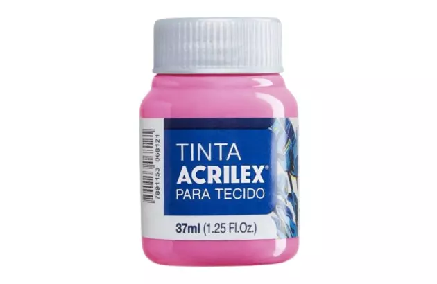TINTA PARA TECIDO FOSCA 37ML ROSA 537 ACRILEX 4140