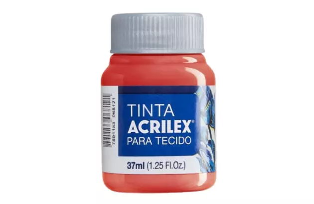 TINTA PARA TECIDO FOSCA 37ML TANGERINA 801 ACRILEX 4140