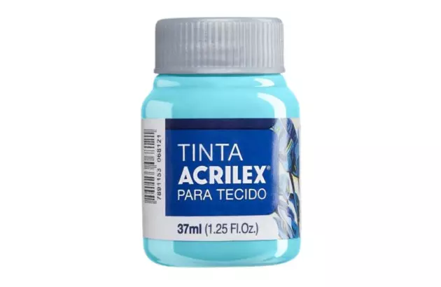 TINTA PARA TECIDO FOSCA 37ML TURQUESA 577 - UNIDADE | ACRILEX 4140