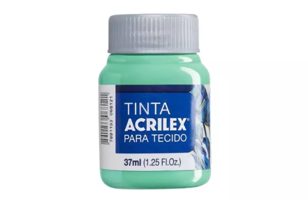 TINTA PARA TECIDO FOSCA 37ML VERDE COUNTRY 822 - UNIDADE | ACRILEX 4140