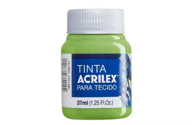 TINTA PARA TECIDO FOSCA 37ML VERDE FOLHA 510 - UNIDADE | ACRILEX 4140