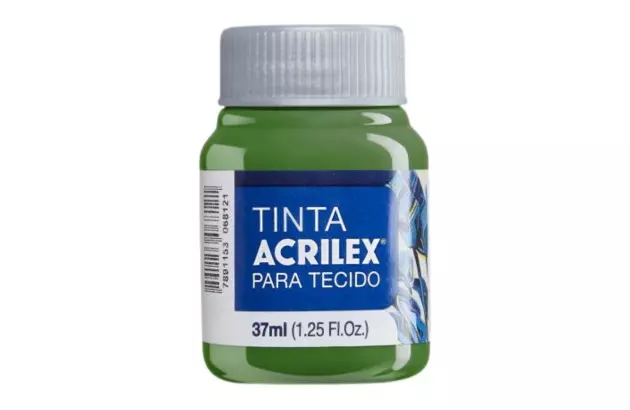 TINTA PARA TECIDO FOSCA 37ML VERDE GRAMA 582 - UNIDADE | ACRILEX 4140