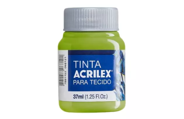 TINTA PARA TECIDO FOSCA 37ML VERDE MAÇÃ 802 - UNIDADE | ACRILEX 4140