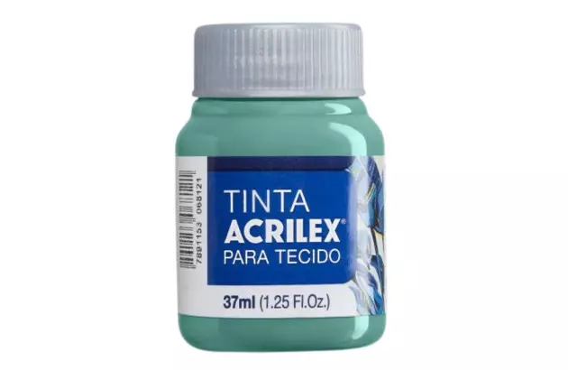TINTA PARA TECIDO FOSCA 37ML VERDE MAR 630 - UNIDADE | ACRILEX 4140
