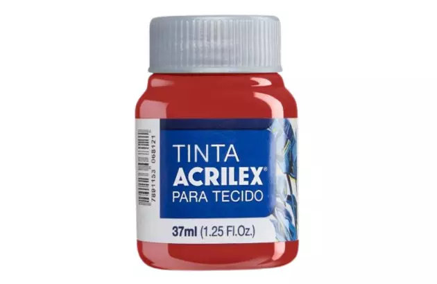 TINTA PARA TECIDO FOSCA 37ML VERMELHO TOMATE 583 ACRILEX 4140
