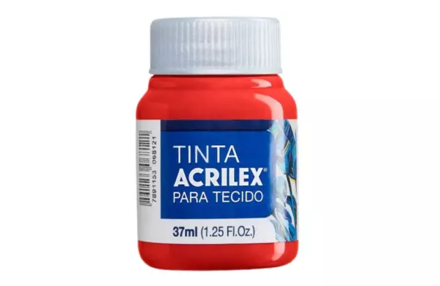 TINTA PARA TECIDO FOSCA 37ML VERMELHO ESCARLETE 508 ACRILEX 4140