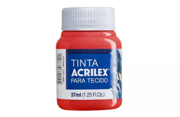 TINTA PARA TECIDO FOSCA 37ML VERMELHO FOGO 507 - UNIDADE | ACRILEX 4140