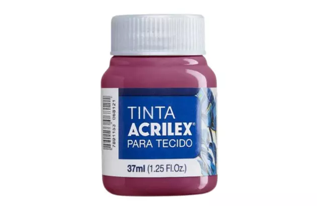 TINTA PARA TECIDO FOSCA 37ML VERMELHO CARMIM 509 - UNIDADE | ACRILEX 4140