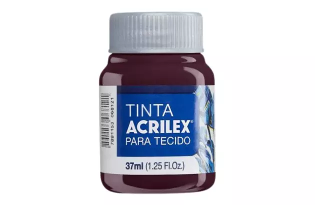 TINTA PARA TECIDO FOSCA 37ML VINHO 565 - UNIDADE | ACRILEX 4140