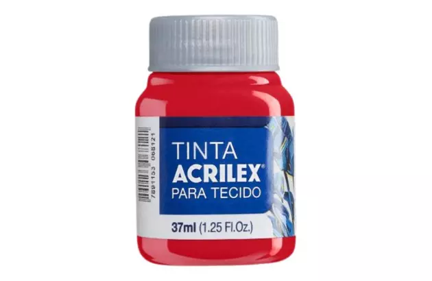 TINTA PARA TECIDO FOSCA 37ML VERMELHO VIVO 541 - UNIDADE | ACRILEX 4140