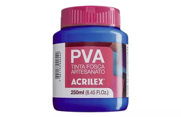 TINTA PVA FOSCA PARA ARTESANATO 250ML AZUL TURQUESA 501 – UNIDADE | ACRILEX 3225