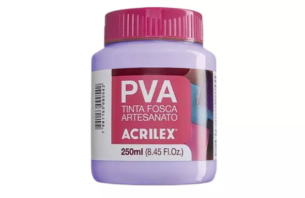 TINTA PVA FOSCA PARA ARTESANATO 250ML LILÁS 528 – UNIDADE | ACRILEX 3225
