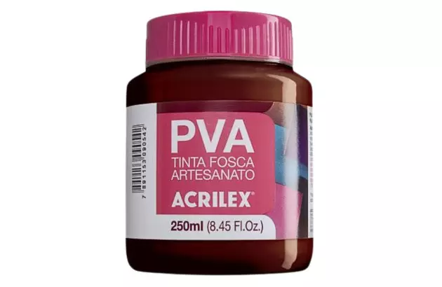 TINTA PVA FOSCA PARA ARTESANATO 250ML CHOCOLATE 814 - UNIDADE | ACRILEX 3225