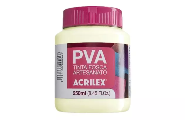 TINTA PVA FOSCA PARA ARTESANATO 250ML PALHA 834 - UNIDADE | ACRILEX 3225
