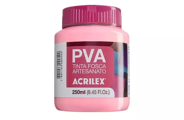 TINTA PVA FOSCA PARA ARTESANATO 250ML ROSA CHÁ 538 - UNIDADE | ACRILEX 3225