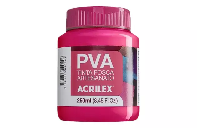 TINTA PVA FOSCA PARA ARTESANATO 250ML ROSA ESCURO 542 – UNIDADE | ACRILEX 3225