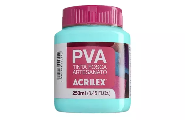 TINTA PVA FOSCA PARA ARTESANATO 250ML TURQUESA 577 – UNIDADE | ACRILEX 3225