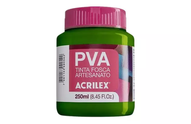 TINTA PVA FOSCA PARA ARTESANATO 250ML VERDE MUSGO 513 – UNIDADE | ACRILEX 3225