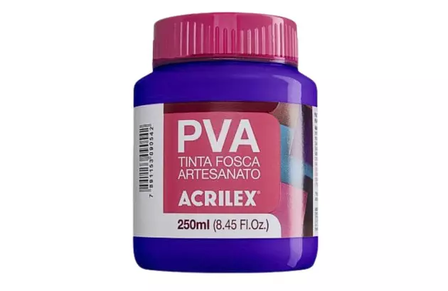 TINTA PVA FOSCA PARA ARTESANATO 250ML VIOLETA 516 – UNIDADE | ACRILEX 3225