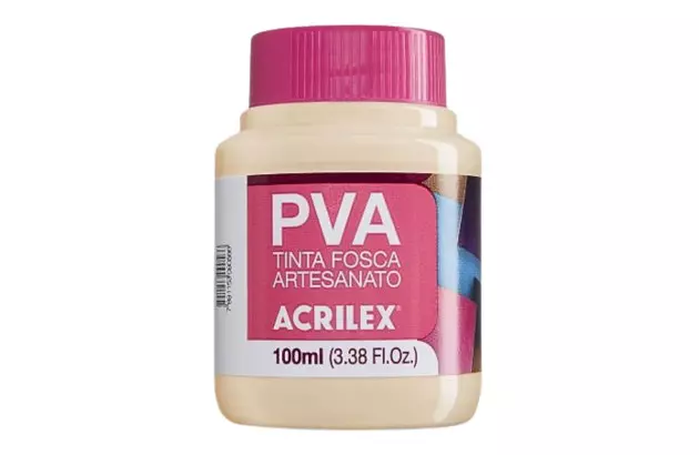 TINTA PVA FOSCA PARA ARTESANATO 100ML AMARELO PÊSSEGO 538 - UNIDADE | ACRILEX 3210