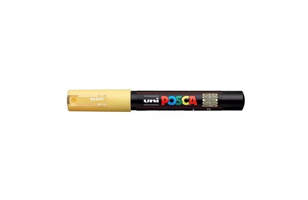 CANETA POSCA PC-1M AMARELO PALHA - PONTA EXTRAFINA BALA-CÔNICA 0,7MM BASE DE ÁGUA | UNI-BALL