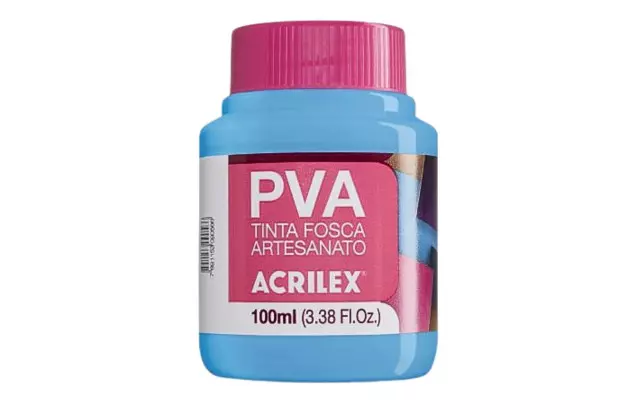 TINTA PVA FOSCA PARA ARTESANATO 100ML AZUL CELESTE 503 - UNIDADE | ACRILEX 3210