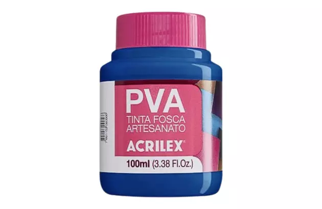 TINTA PVA FOSCA PARA ARTESANATO 100ML AZUL TURQUESA 501 -  UNIDADE | ACRILEX 3210