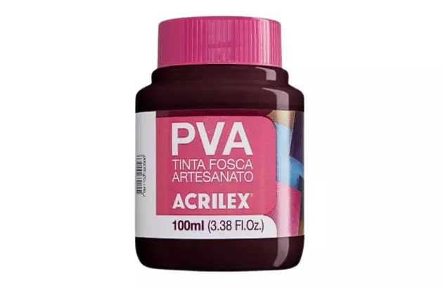 TINTA PVA FOSCA PARA ARTESANATO 100ML BORDEAUX 595 -  UNIDADE | ACRILEX 3210