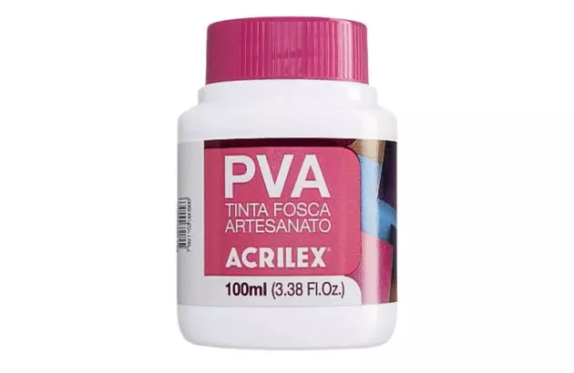 TINTA PVA FOSCA PARA ARTESANATO 100ML BRANCO 519 - UNIDADE | ACRILEX 3210