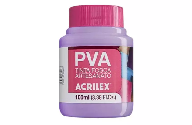 TINTA PVA FOSCA PARA ARTESANATO 100ML LILÁS 528 - UNIDADE | ACRILEX 3210