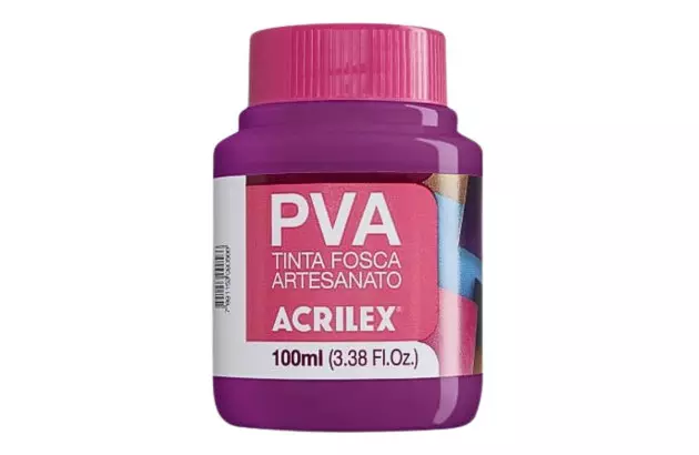 TINTA PVA FOSCA PARA ARTESANATO 100ML MAGENTA 549 -UNIDADE | ACRILEX 3210
