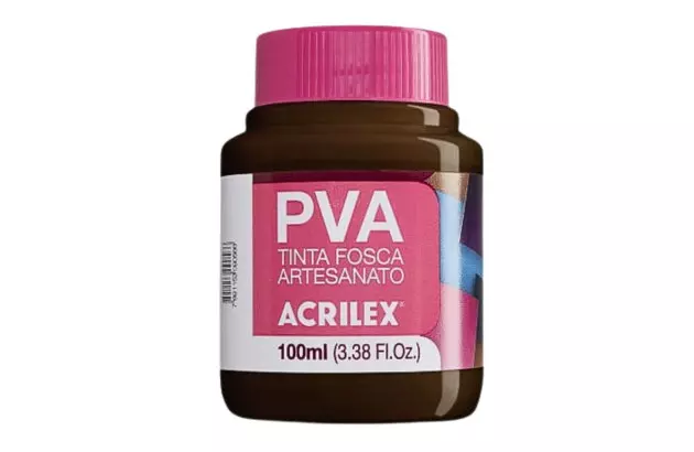 TINTA PVA FOSCA PARA ARTESANATO 100ML MARROM ESCURO 526 - UNIDADE | ACRILEX 3210