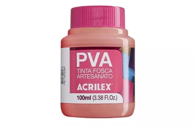 TINTA PVA FOSCA PARA ARTESANATO 100ML ROSA ANTIGO 828  - UNIDADE | ACRILEX 3210