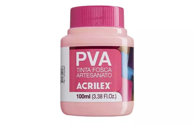 TINTA PVA FOSCA PARA ARTESANATO 100ML ROSA 537 - UNIDADE | ACRILEX 3210