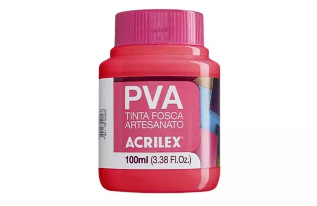 TINTA PVA FOSCA PARA ARTESANATO 100ML ROSA ESCURO 542 - UNIDADE | ACRILEX 3210