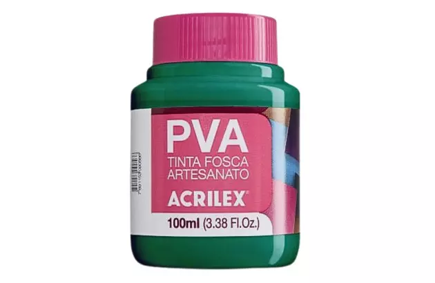 TINTA PVA FOSCA PARA ARTESANATO 100ML VERDE BANDEIRA 511 - UNIDADE | ACRILEX 3210
