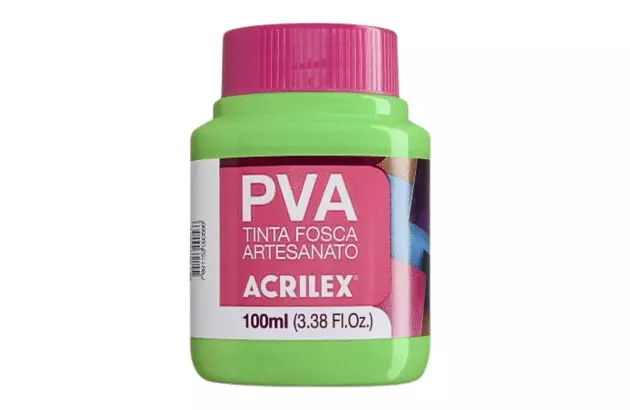 TINTA PVA FOSCA PARA ARTESANATO 100ML VERDE FOLHA 510 - UNIDADE | ACRILEX 3210