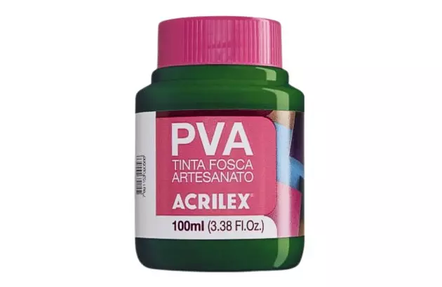 TINTA PVA FOSCA PARA ARTESANATO 100ML VERDE MUSGO 513 - UNIDADE | ACRILEX 3210