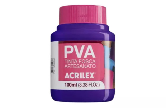 TINTA PVA FOSCA PARA ARTESANATO 100ML VIOLETA 516 - UNIDADE | ACRILEX 3210