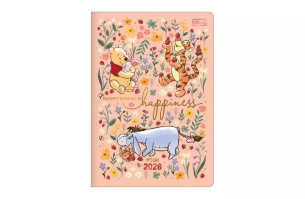 AGENDA ESPIRAL PLANNER CAPA FLEXIVEL M7 POOH 2026 TILIBRA