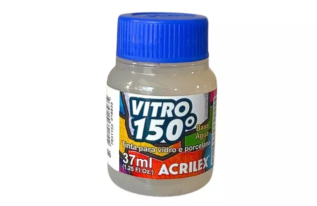 TINTA VITRO 150° 37ML INCOLOR 806 BASE DE ÁGUA - UNIDADE | ACRILEX 1140