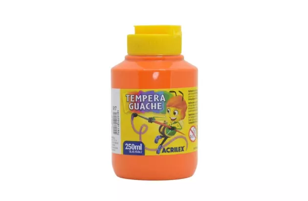 TINTA GUACHE 250ML LARANJA 517 ACRILEX 2025