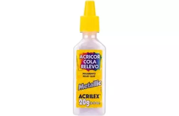 COLA ACRICOR RELEVO METALLIC 20G BRANCO 562 ACRILEX 2520