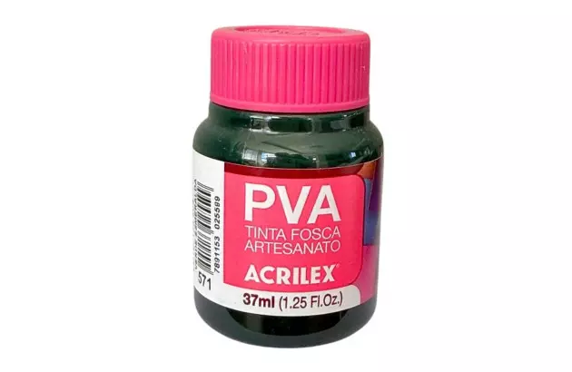 TINTA PVA FOSCA PARA ARTESANATO 37ML VERMELHO VIVO 541 - UNIDADE | ACRILEX 3240