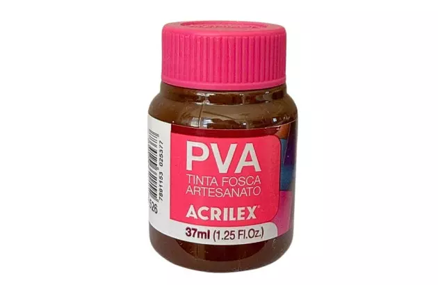 TINTA PVA FOSCA PARA ARTESANATO 37ML MARROM ESCURO 526 - UNIDADE | ACRILEX 3240