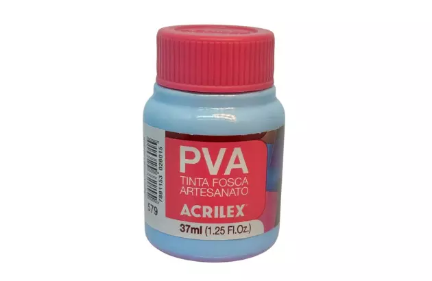 TINTA PVA FOSCA PARA ARTESANATO 37ML AZUL PISCINA 823 - UNIDADE | ACRILEX 3240