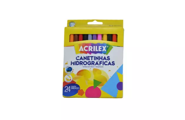 CANETA HIDROGRAFICA 24 CORES 6924 ACRILEX